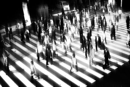 Congested pedestrian crossing